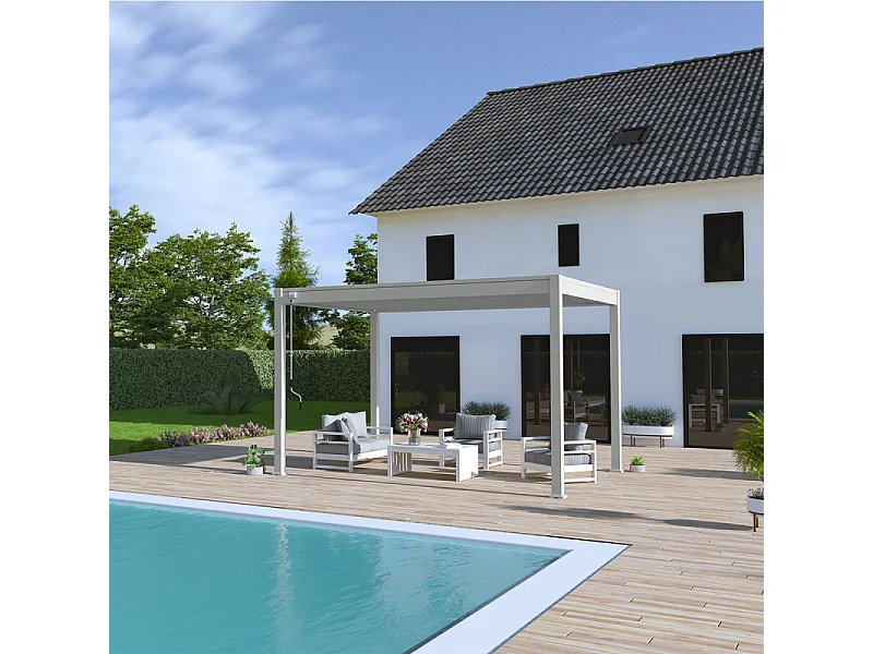 Pergola bioclimatica Ombréa® VS 3x4M - Grigio perla