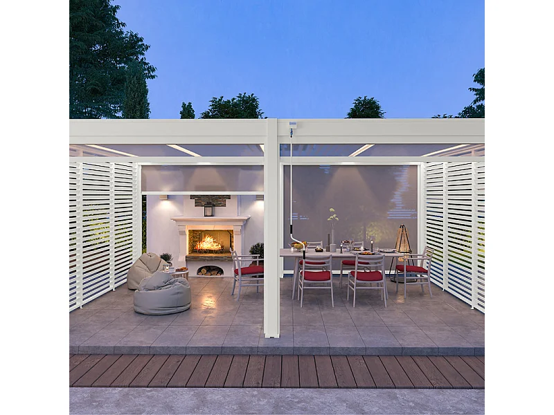 Pergola bioclimatica Ombréa VS autoportante 4x6M - Bianco