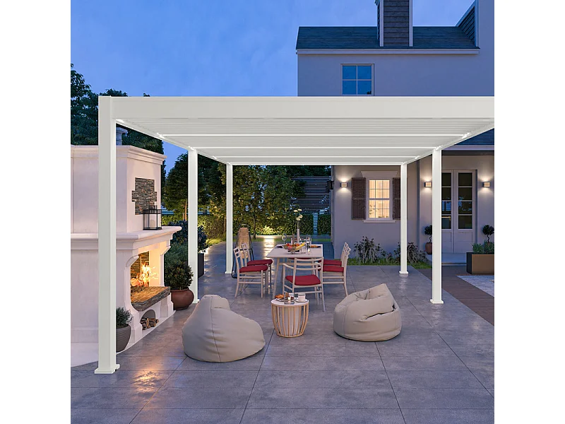 Pergola bioclimatica Ombréa VS autoportante 4x6M - Bianco