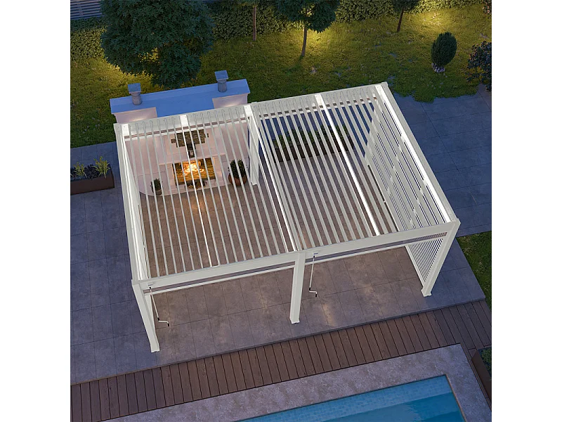 Pergola bioclimatica Ombréa VS autoportante 4x6M - Bianco