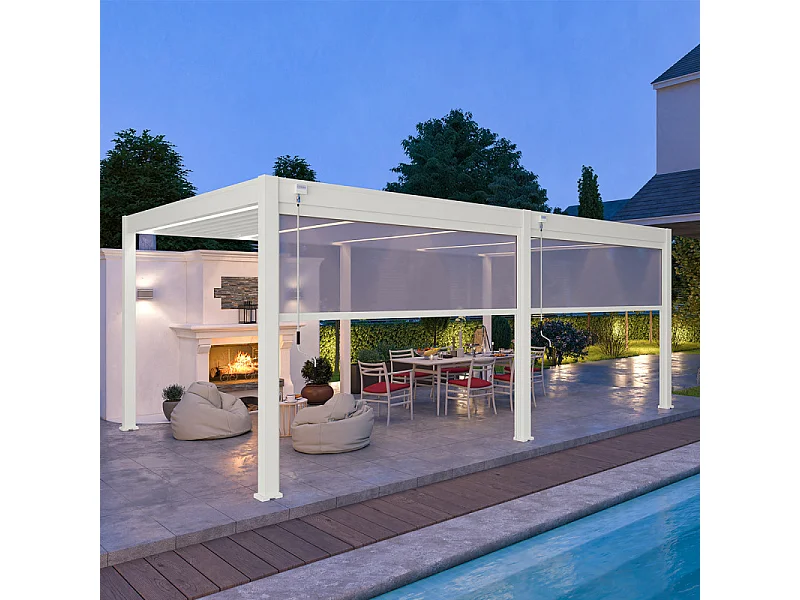 Pergola bioclimatica Ombréa VS autoportante 4x6M - Bianco