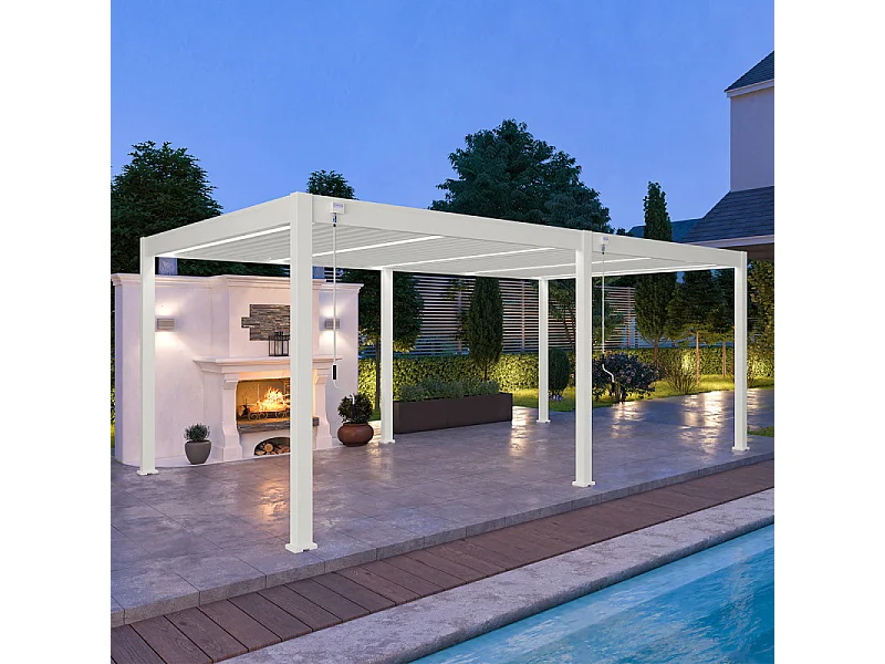 Pergola bioclimatica Ombréa VS autoportante 4x6M - Bianco