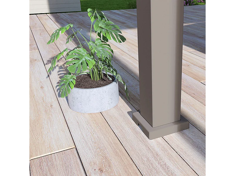 Pergola bioclimatica autoportante Ombréa VS - 3x4M Talpa + 1 tenda 4M bianca