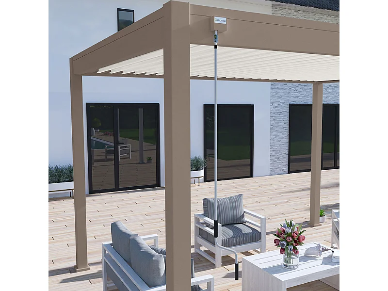Pergola bioclimatica Ombréa® VS autoportante 3x4M - Talpa - Lamelle bianche
