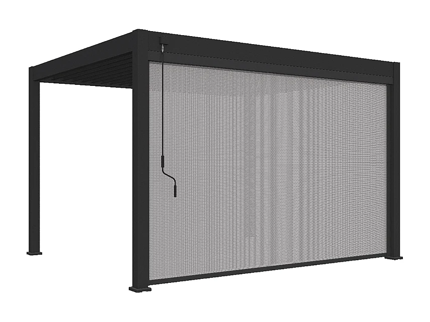 Pergola bioclimatica Ombréa autoportante VS 3x4M Antracite + 1 tenda 4M antracite