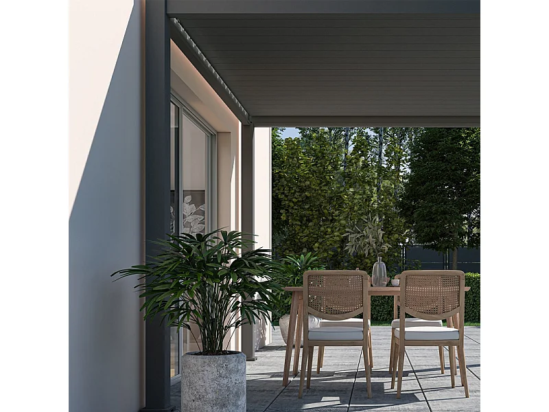 Pergola bioclimatica Ombréa VS autoportante 3x3M - Antracite