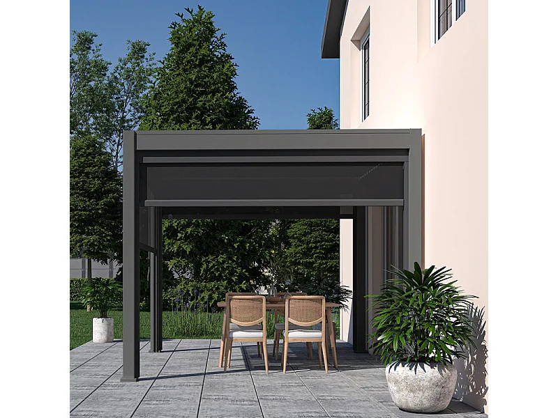 Pergola bioclimatica Ombréa VS autoportante 3x3M - Antracite
