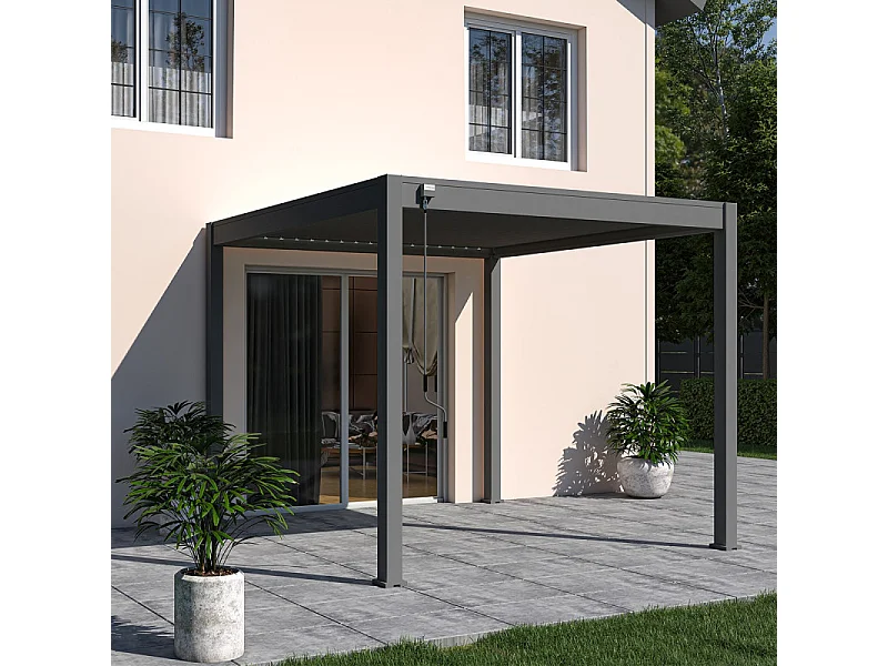 Pergola bioclimatica Ombréa VS autoportante 3x3M - Antracite