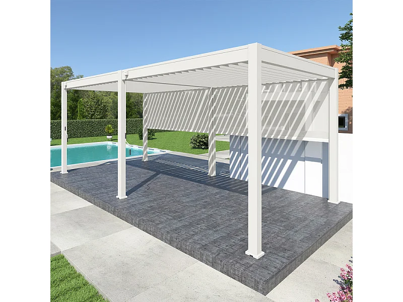 Pergola bioclimatica Ombréa® VS autoportante 3x6M - Bianco