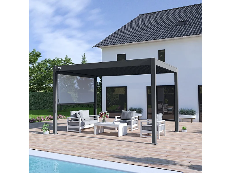 Pergola bioclimatica Ombréa® VS autoportante 3x4M - Antracite