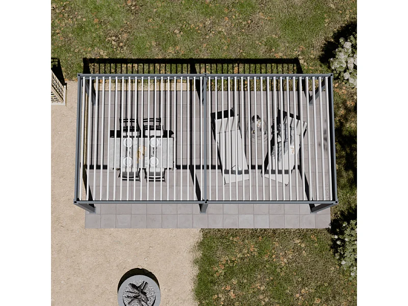 Pergola bioclimatica motorizzata Ombréa ELMO autoportante 3x6M - Antracite/bianco