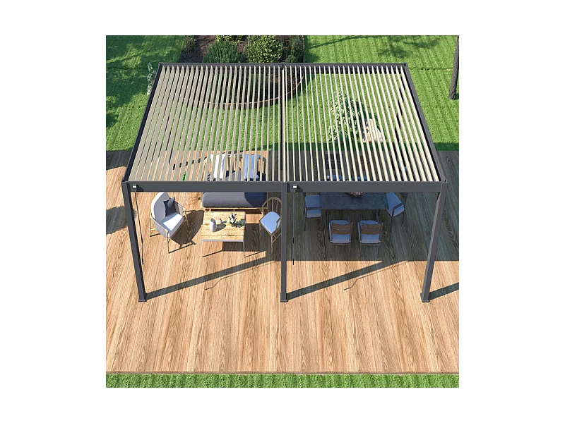 Pergola bioclimatica Ombréa VS autoportante 4x8M