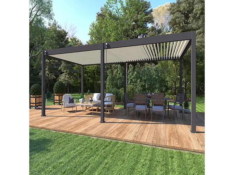 Pergola bioclimatica Ombréa VS autoportante 4x8M