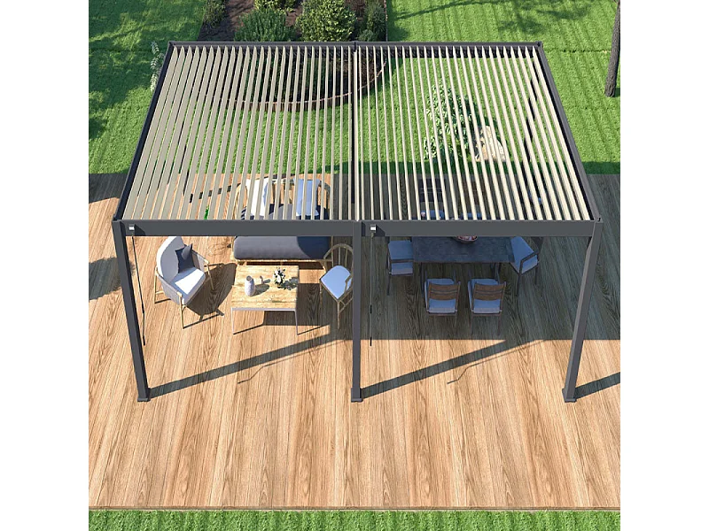 Pergola bioclimatica Ombréa VS autoportante 4x8M