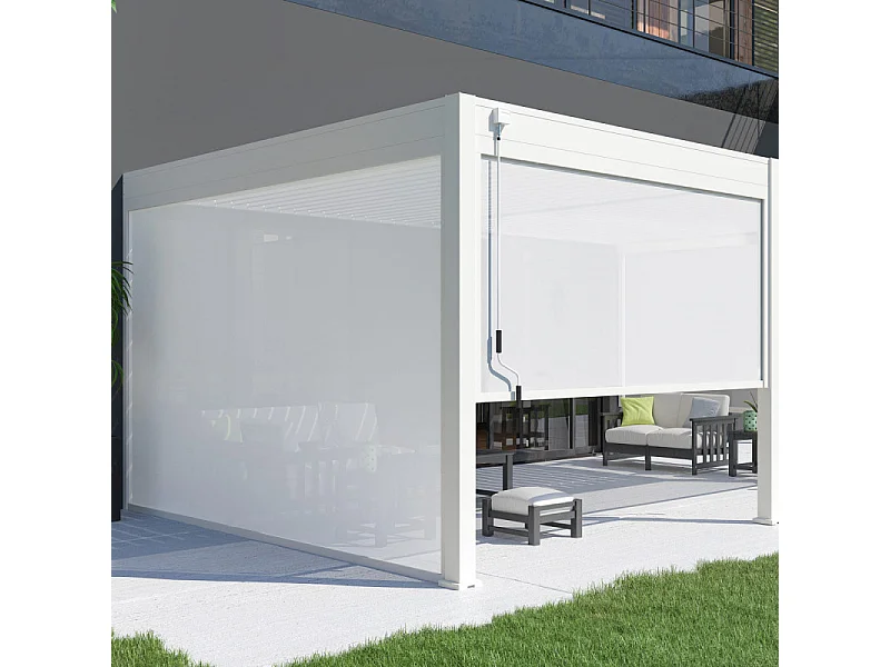Pergola bioclimatica Ombréa VS addossata 4x6M - V2 - Bianco