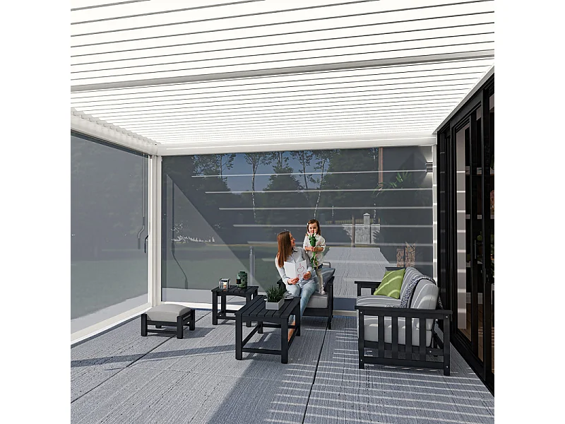 Pergola bioclimatica Ombréa VS addossata 4x6M - V2 - Bianco