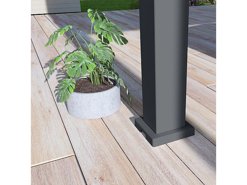 Pergola bioclimatica Ombréa® VS autoportante 3x4M - Antracite - Lamelle bianche