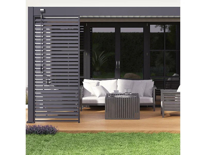 Pergola Bioclimatica Ombréa VS 3x4M addossata - Antracite/Bianco - V2