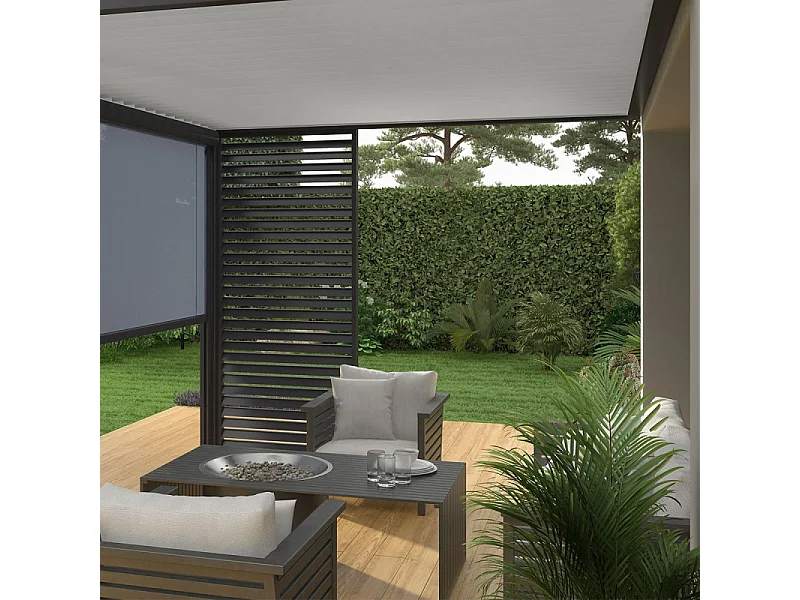 Pergola Bioclimatica Ombréa VS 3x4M addossata - Antracite/Bianco - V2