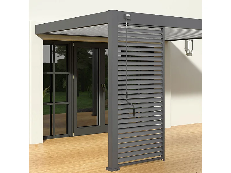 Pergola Bioclimatica Ombréa VS 3x4M addossata - Antracite/Bianco - V2