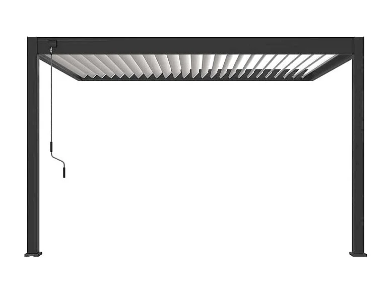 Pergola Bioclimatica Ombréa VS 3x4M addossata - Antracite/Bianco - V2