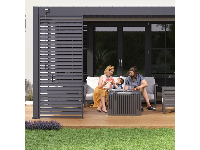 Pergola bioclimatica Ombréa® VS 3x4M adossata - Antracite - V2