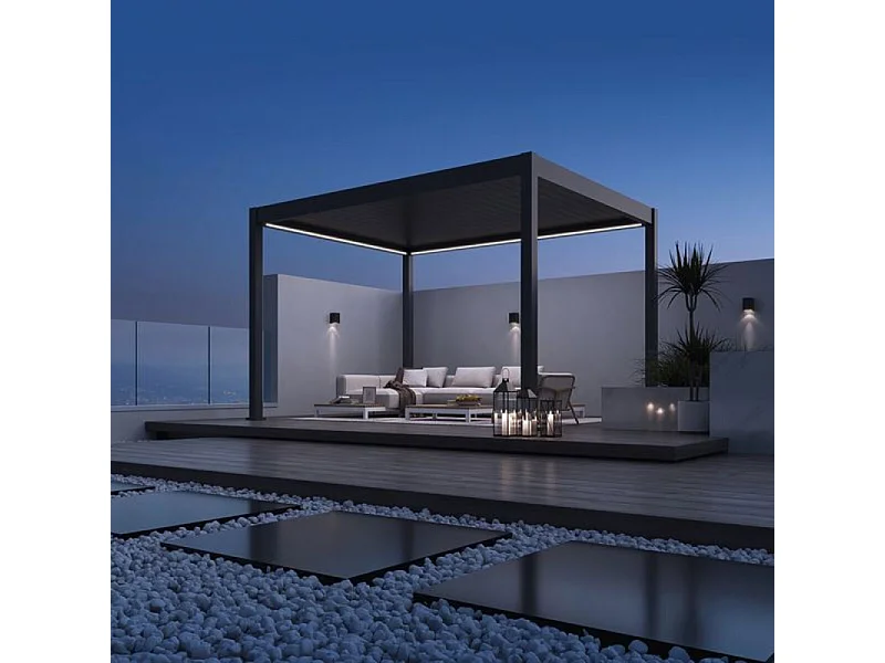 Pergola bioclimatica motorizzata Ombréa ELMO autoportante 3x4M - Antracite