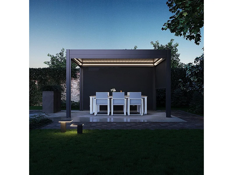 Pergola bioclimatica motorizzata Ombréa ELMO autoportante 3x4M - Antracite