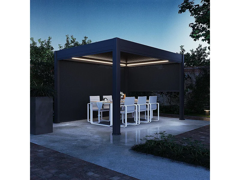 Pergola bioclimatica motorizzata Ombréa ELMO autoportante 3x4M - Antracite