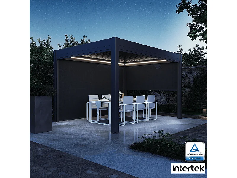 Pergola bioclimatica motorizzata Ombréa ELMO autoportante 3x4M - Antracite