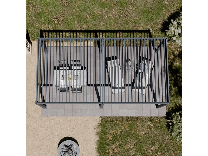 Pergola bioclimatica motorizzata Ombréa ELMO autoportante 3x6M - Antracite