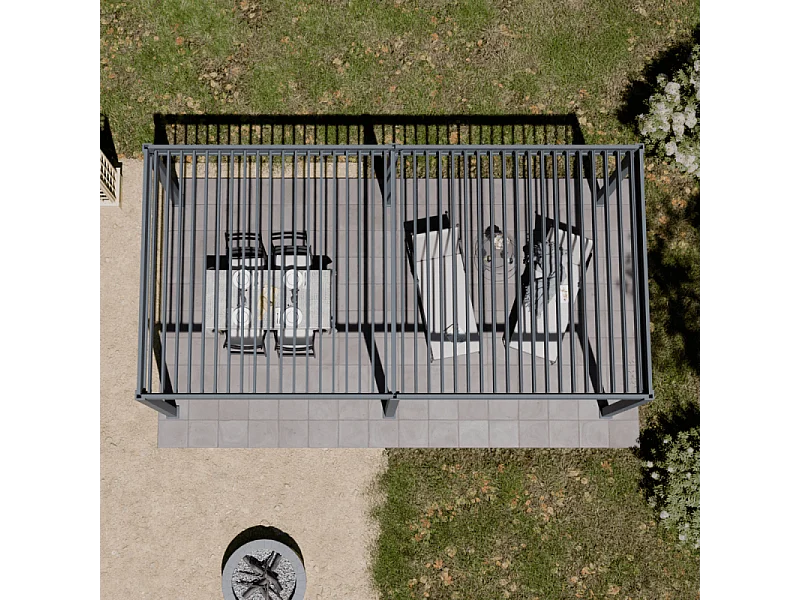 Pergola bioclimatica motorizzata Ombréa ELMO autoportante 3x6M - Antracite