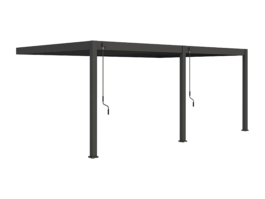 Pergola bioclimatica Ombréa addossata VS 4x6M Antracite + 2 tende