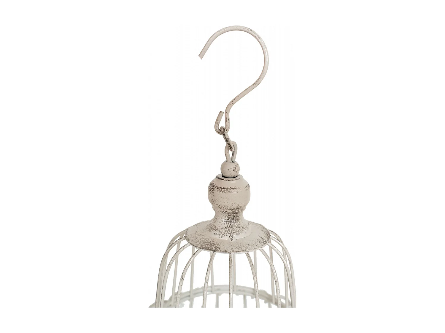 BISCOTTINI Cage pour Animaux - Fer Blanc Antique - Décorative - Jardin - Mobilier - Lot de 3 - 14x14x32 cm, 19x19x40 cm, 25x25x50 cm