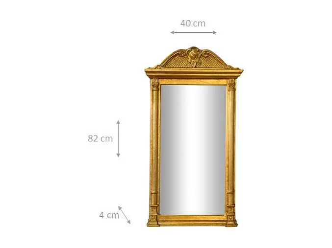 BISCOTTINI Miroir mural - Finition or vieilli - Décoratif - À exposer - Parfait pour le salon - Salle à manger - Chambre - Cuisine - Design mural - Salon - 45x5x82