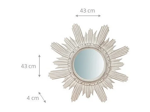 BISCOTTINI Miroir mural - Finition blanche vieillie - Décoratif - À exposer - Salle à manger - Chambre - Cuisine - Design mural - Salon - 43x4x43cm