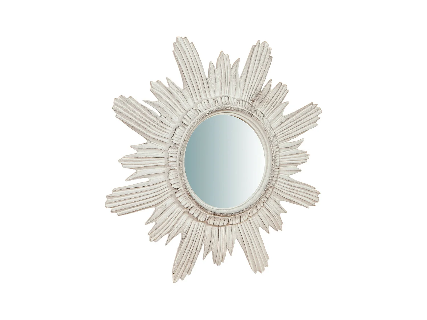 BISCOTTINI Miroir mural - Finition blanche vieillie - Décoratif - À exposer - Salle à manger - Chambre - Cuisine - Design mural - Salon - 43x4x43cm
