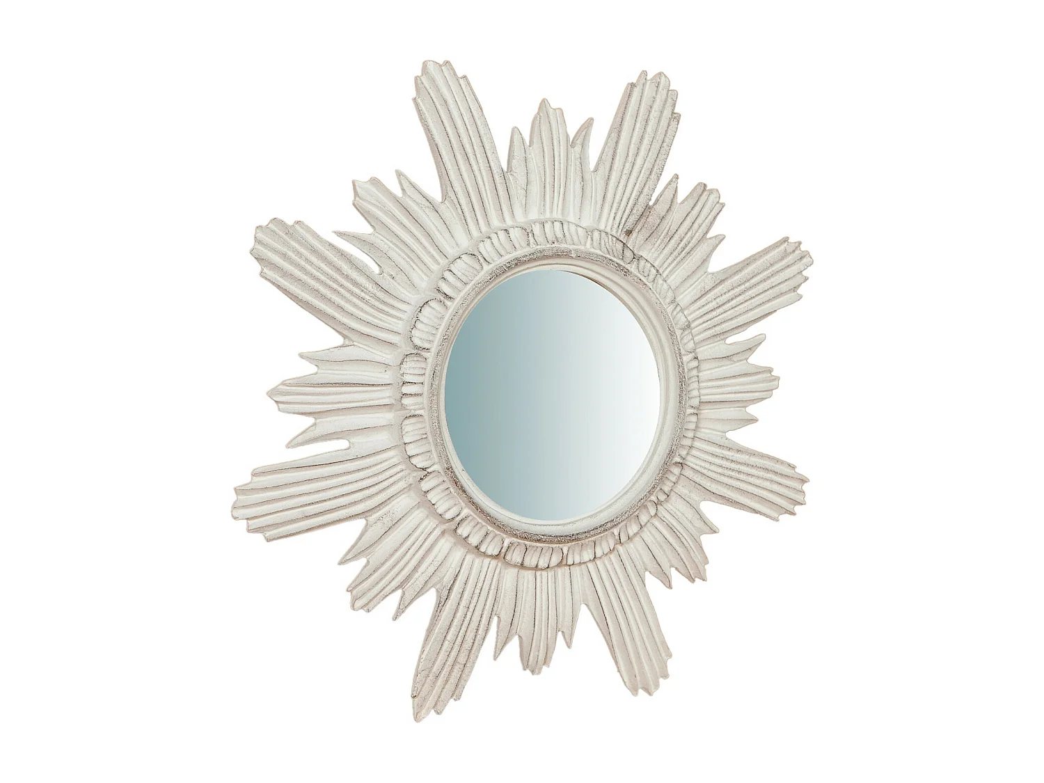 BISCOTTINI Miroir mural - Finition blanche vieillie - Décoratif - À exposer - Salle à manger - Chambre - Cuisine - Design mural - Salon - 43x4x43cm