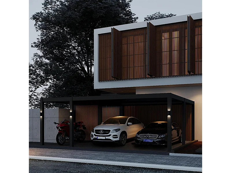 Carport Ombréa (2 veicoli + annesso di stoccaggio) - 6x7m