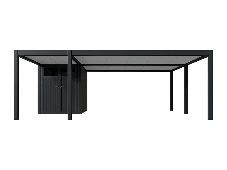 Carport Ombréa (2 veicoli + annesso di stoccaggio) - 6x7m