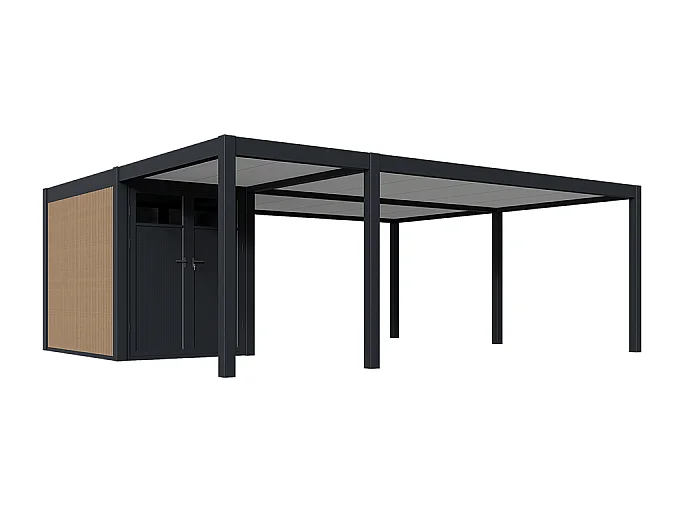 Carport Ombréa (2 veicoli + annesso di stoccaggio) - 6x7m