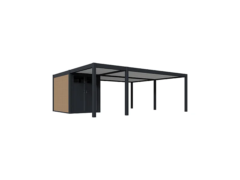 Carport Ombréa (2 veicoli + annesso di stoccaggio) - 6x7m
