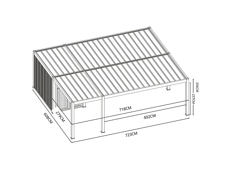 Carport Ombréa (2 veicoli + annesso di stoccaggio) - 6x7m