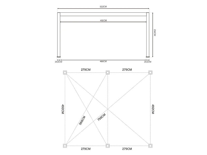 Carport Ombréa (2 veicoli) - 6x5M