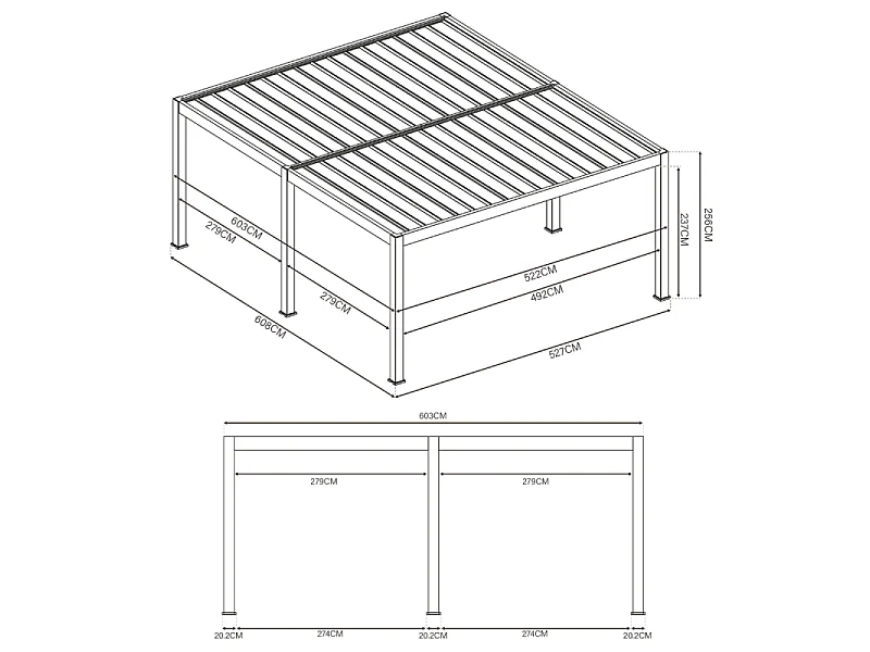 Carport Ombréa (2 veicoli) - 6x5M