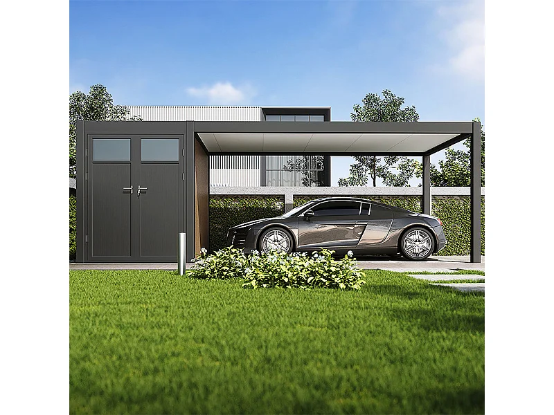 Carport Ombréa (1 veicolo + annesso di stoccaggio) - 3x7M