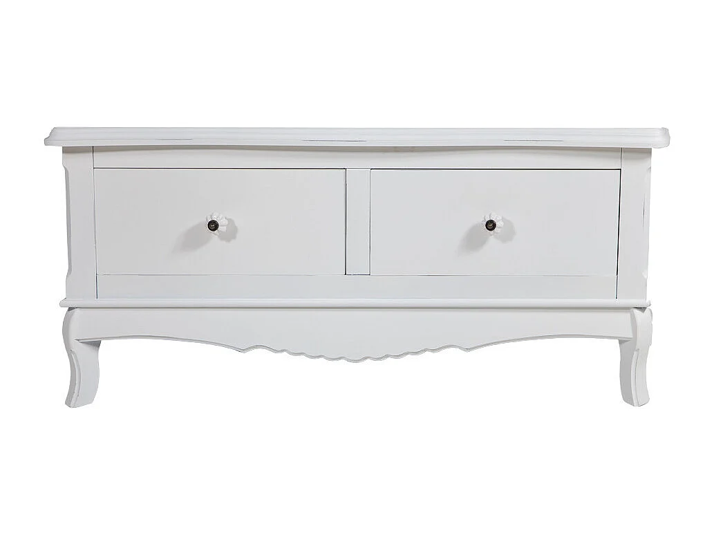 Meuble bas en bois avec finition laquée blanche 92x52x41