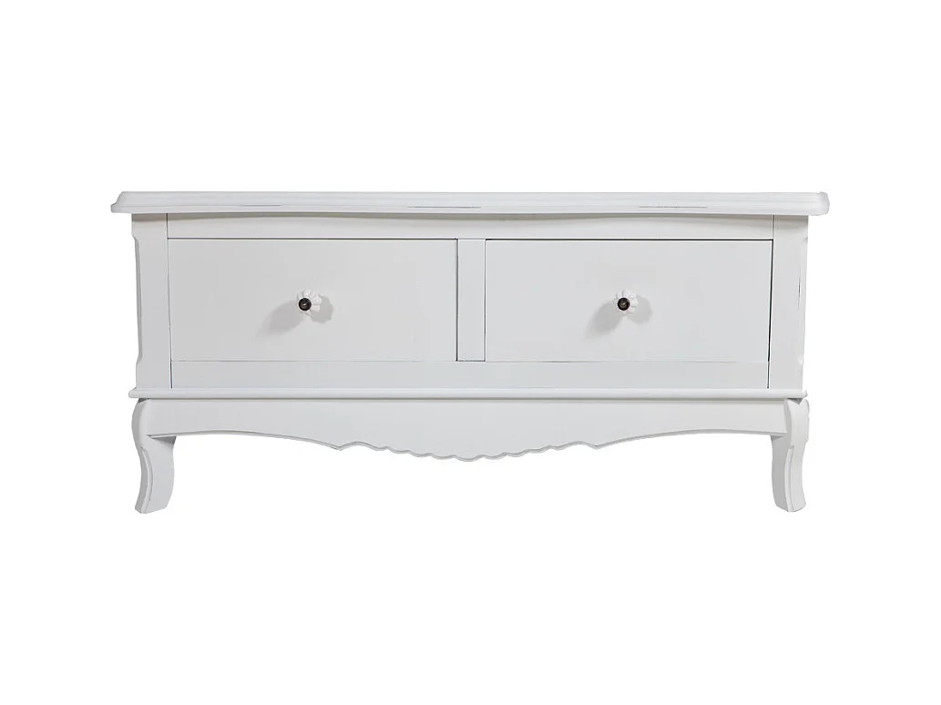 Mobile basso in legno con laccatura bianca 92x52x41