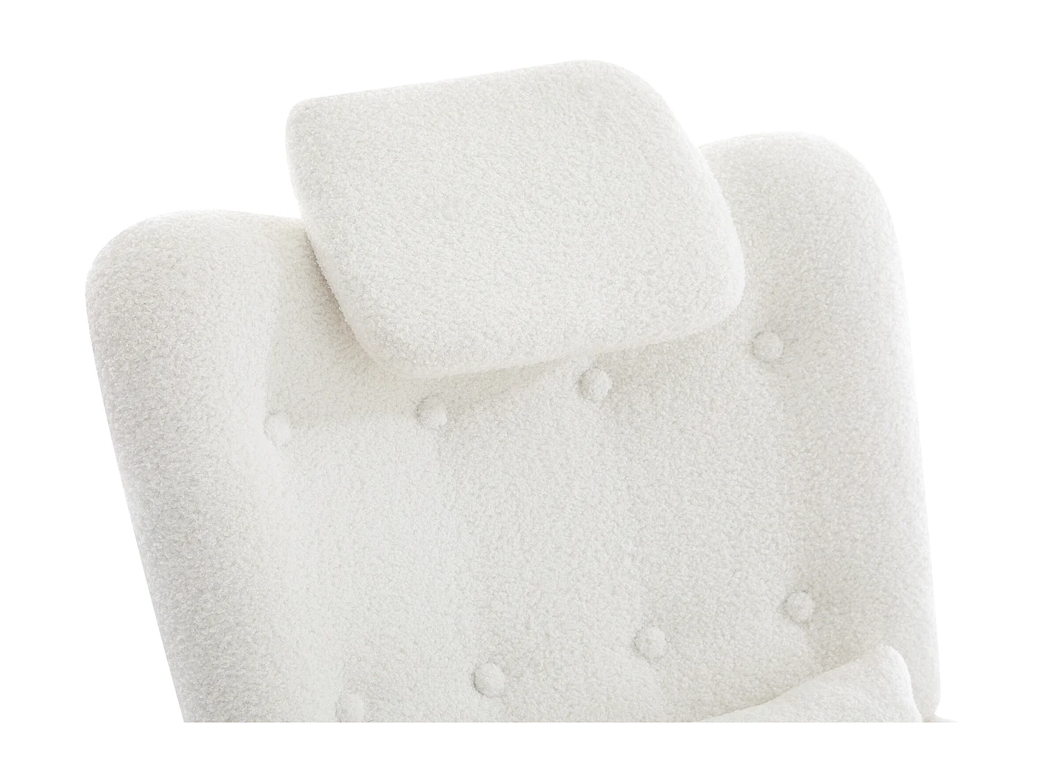 Fauteuil à bascule - avec tabouret - Velours - Blanc