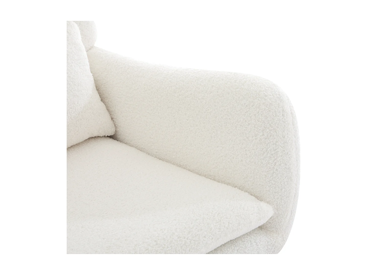 Fauteuil à bascule - avec tabouret - Velours - Blanc
